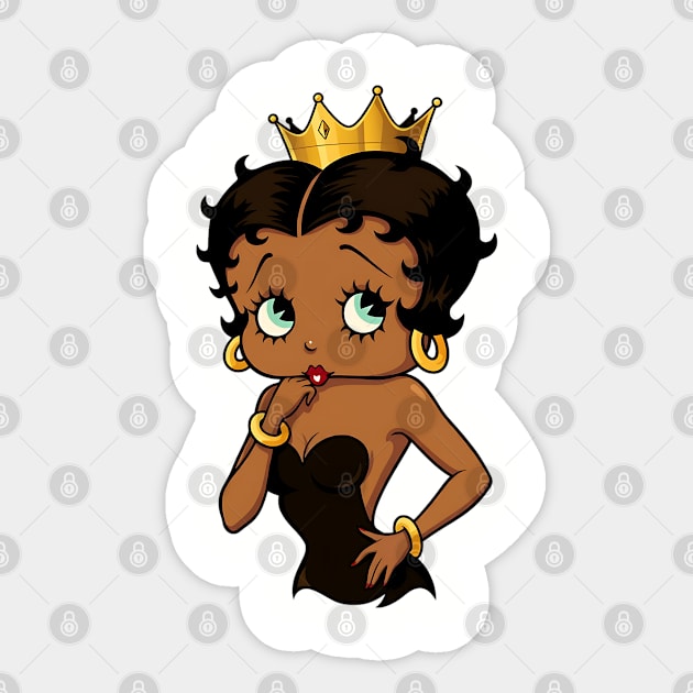 Betty Boop - Black Queen - Black Girl Magic Sticker by UrbanLifeApparel